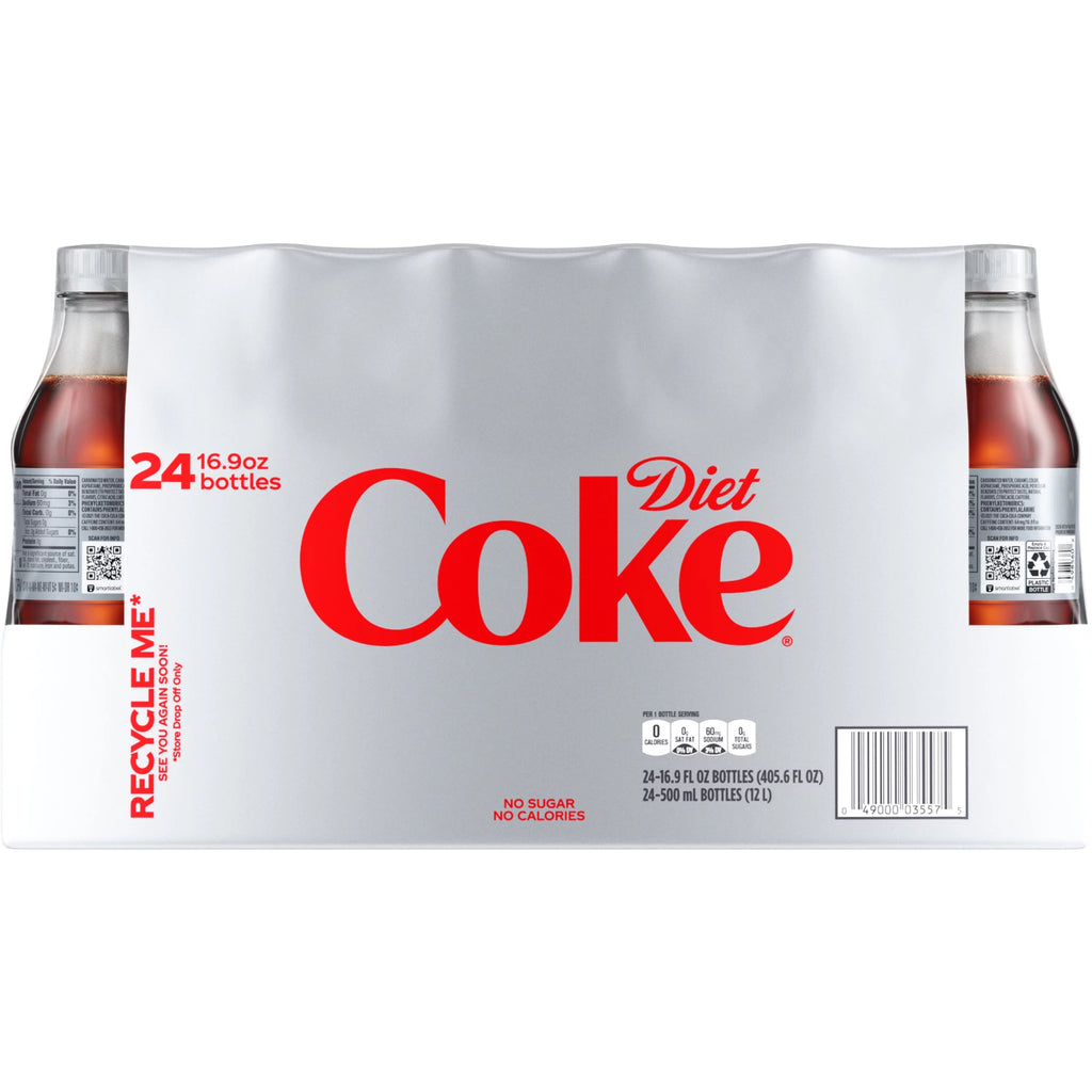 Diet Coke Soda Soft Drink, 16.9 fl oz, 24 Pack K250
