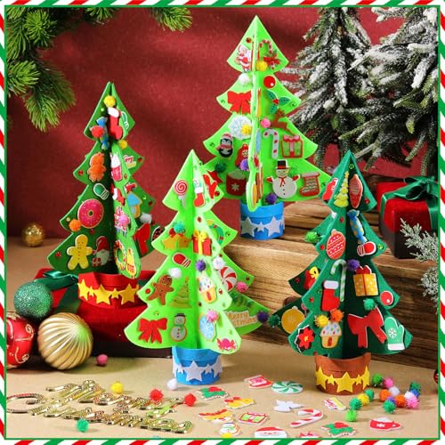 408 Pcs Christmas Tree DIY Felt Craft Kits with Holiday Decorations C837979