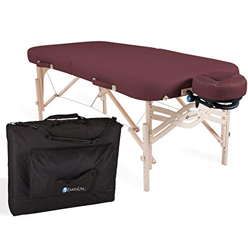 EARTHLITE Premium Portable Massage Table Package SPIRIT with Flex-Rest Face Cradle & Strata Face Pillow, Carry Case, Made in USA E382