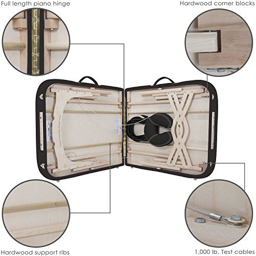EARTHLITE Premium Portable Massage Table Package SPIRIT with Flex-Rest Face Cradle & Strata Face Pillow, Carry Case, Made in USA E382