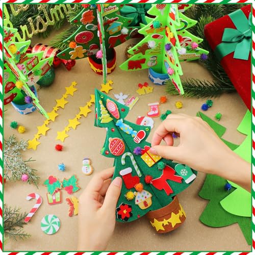 408 Pcs Christmas Tree DIY Felt Craft Kits with Holiday Decorations C837979