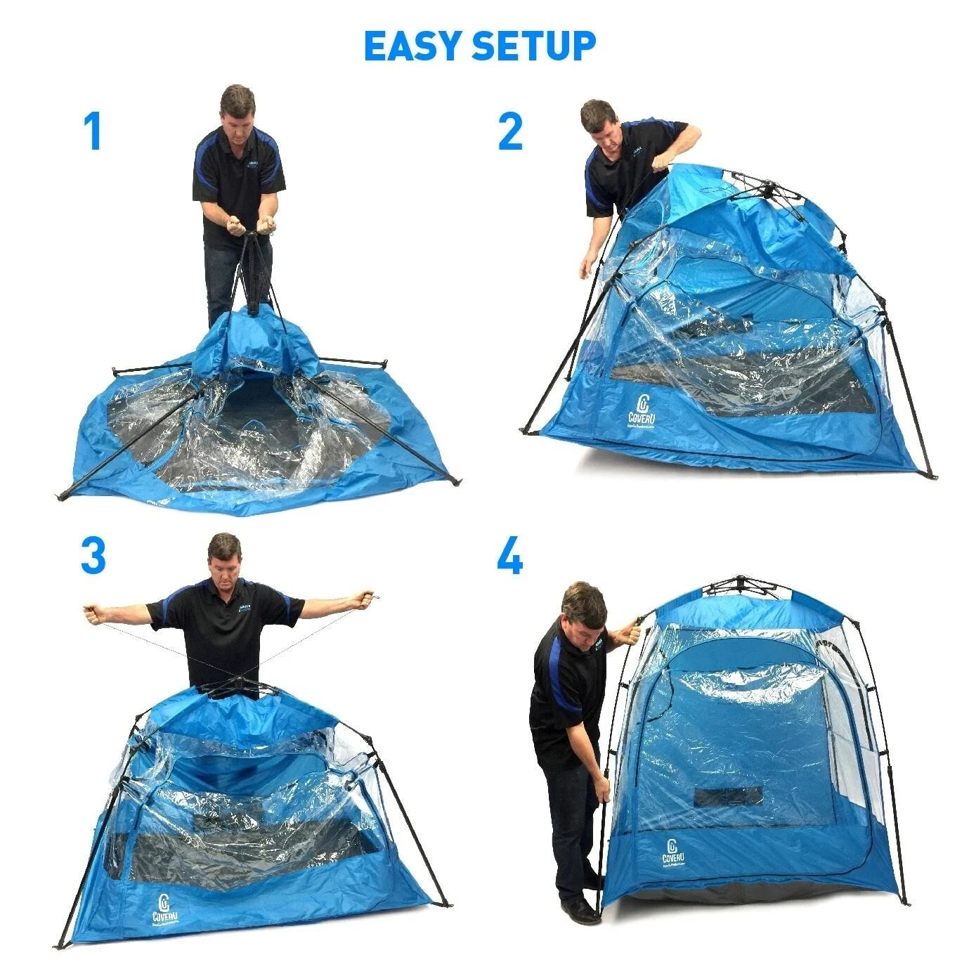 CoverU Sports Shelter 2 Person Weather Tent Pod Blue K94193