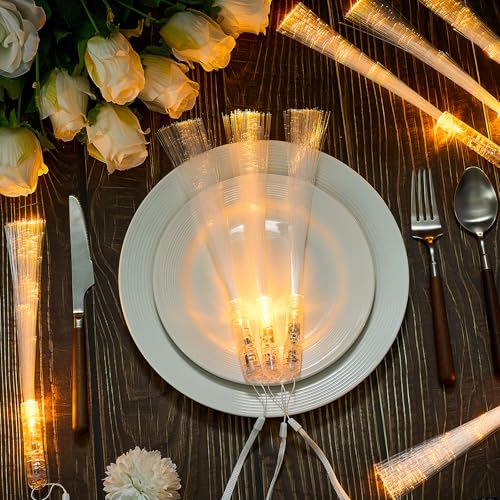 Kasyat 10 Pieces LED Fiber Optic Glow Wands for Party Favors P397