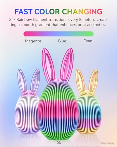 JAYO 3D Printer Filament Bundle, PLA Silk Multicolor 1.75mm, 8 Rolls 2kg G112230