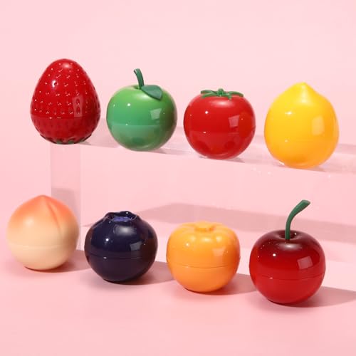 6 PCS Mini Bee Lip Balm Fruit Pot Set for Teens Girls K98258