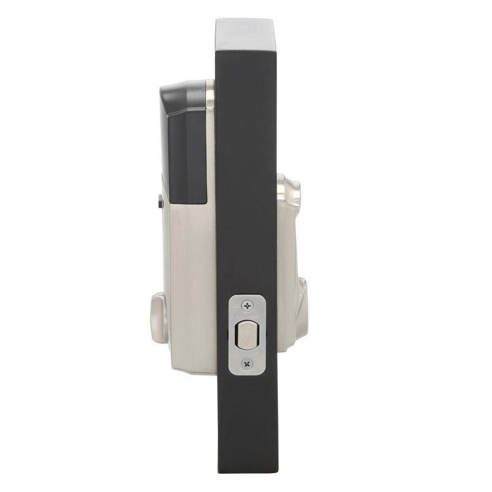 Schlage Connect Camelot Satin Nickel Touchscreen Deadbolt with Alarm G9978