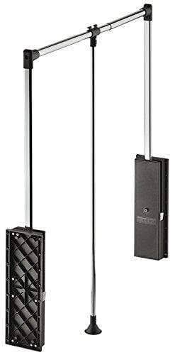 Hafele Pull Down Closet Rod, Heavy Duty 33 lbs Load Capacity (Black)