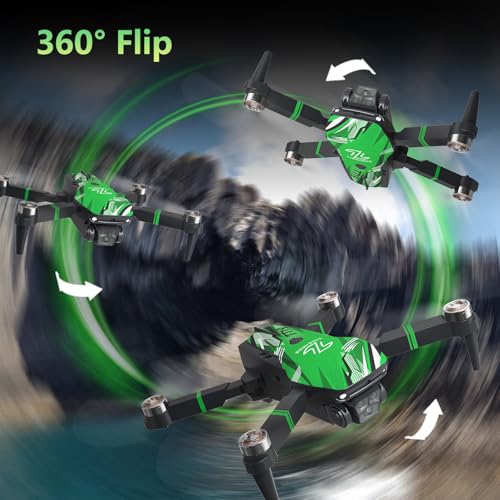 TT19 Foldable 1080P Camera Drone for Adults, Brushless Motor RC Quadcopter, Orange E4143