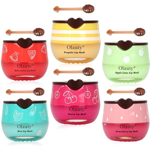 6 PCS Bee Lip Balm Mask Honey Pot, Moisturizing Overnight Lip Care M561365