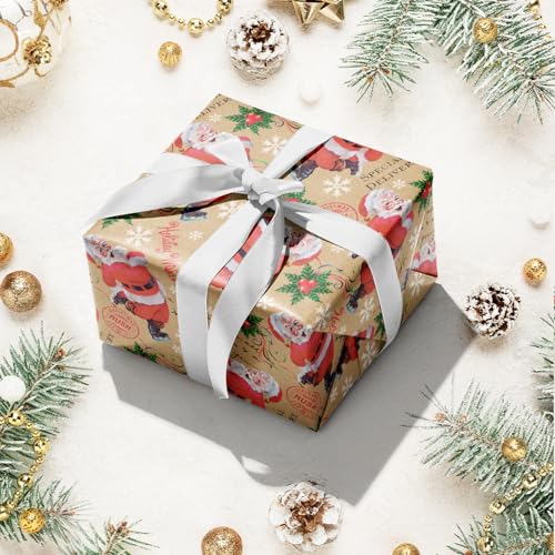RUSPEPA Christmas Wrapping Paper Jumbo Roll Kraft Paper, Christmas Tree Design, 30 in x 100 ft U53088