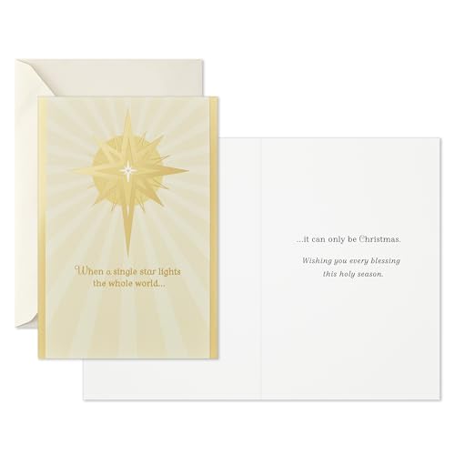 Hallmark Boxed Religious Christmas Cards, Gold Foil Star, 40 Cards with Envelopes Y420453