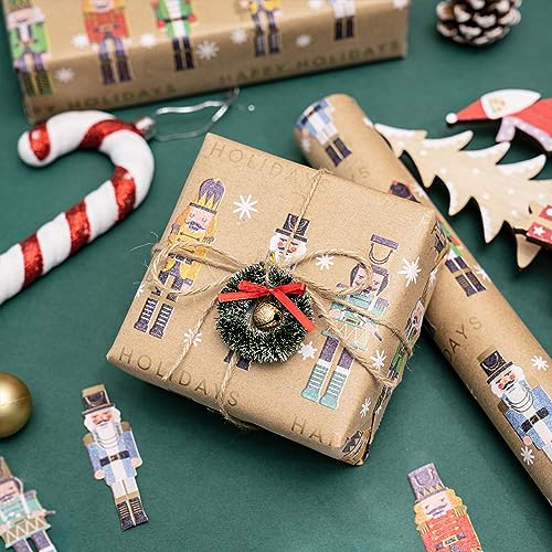 RUSPEPA Christmas Wrapping Paper Jumbo Roll Kraft Paper, Christmas Tree Design, 30 in x 100 ft U53088