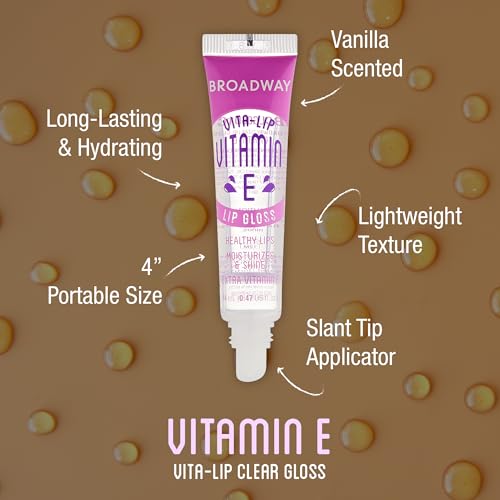 Ruby Kisses Broadway Vita-Lip Clear Lip Gloss 8 Pack, Ultra-Hydrating with Vitamins T1692