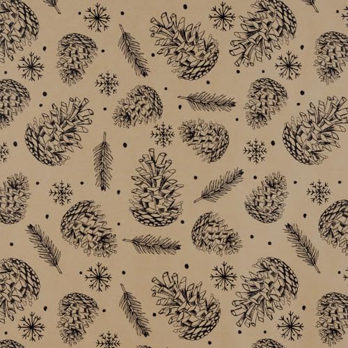 RUSPEPA Christmas Wrapping Paper Jumbo Roll Kraft Paper, Christmas Tree Design, 30 in x 100 ft U53088