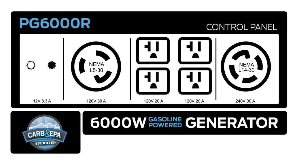 Pulsar 6,000 Peak Watt Gas-Powered Portable Generator N161