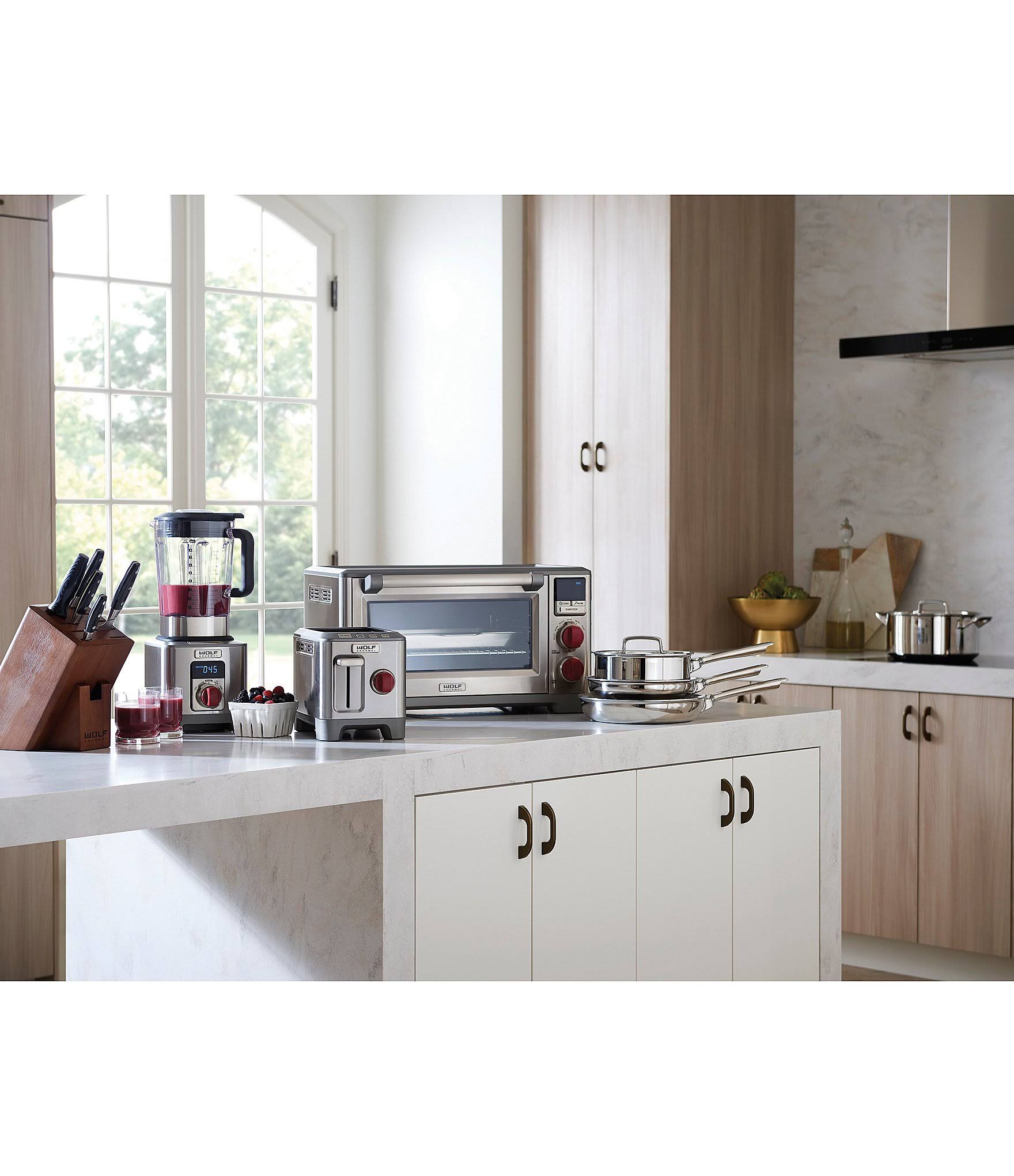 Wolf Gourmet Elite Countertop Oven with Red Knobs L10534