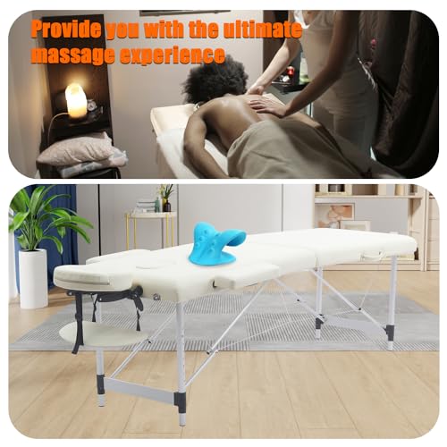 Portable Massage Table 84 Inch with Neck Stretcher, Black Aluminum O188