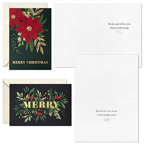 Hallmark Boxed Christmas Cards, Jewel-Tone Floral, 72 Cards with Envelopes H490