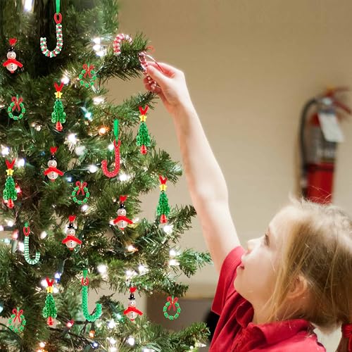 Beaded Ornament Kit for Kids Adults, Christmas Crafts, 40 Pieces B935700