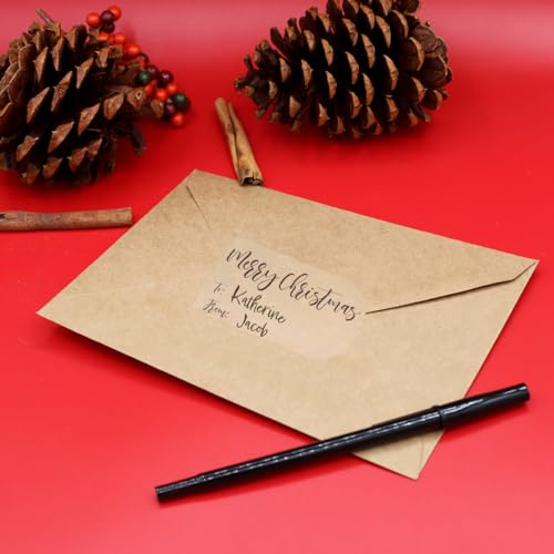 Natural Kraft Christmas Gift Tag Stickers 2x3 Inch 100 Pack W246