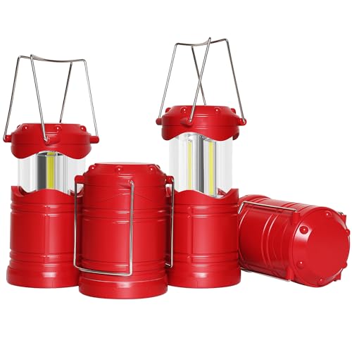 Lichamp LED Camping Lantern 4 Pack, Battery Powered Portable Hanging Light X975