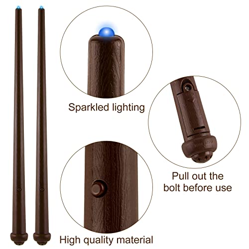 MIAHART 10 Pcs Magic Light Up Wizard Wands Sound Toy for Halloween Costume F591141