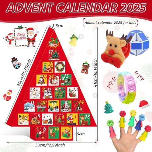 Fidget Advent Calendar 2025 for Kids, 24 Days of Surprise Toys R16003