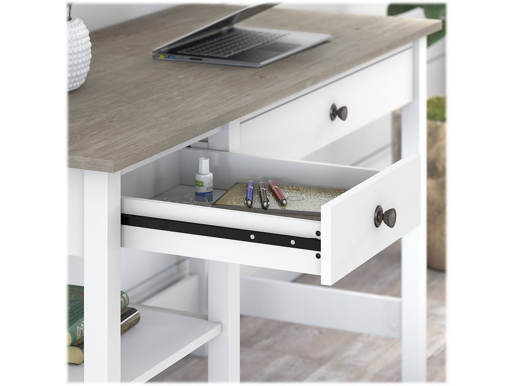 Bush Furniture Mayfield 54W Computer Desk with Shelves Shiplap Gray H7361
