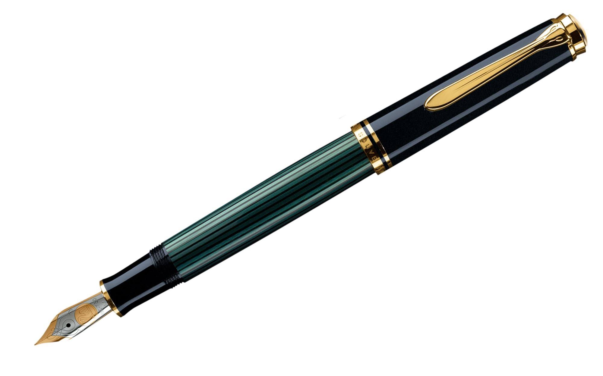Pelikan M400 Fountain Pen Black/Green Fine - Avayadevconnect
