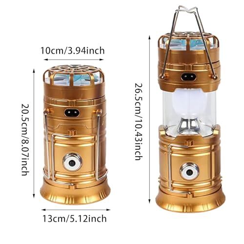 5-in-1 Portable LED Camping Lantern with Fan, Solar/USB Rechargeable, Phone Charger X217882