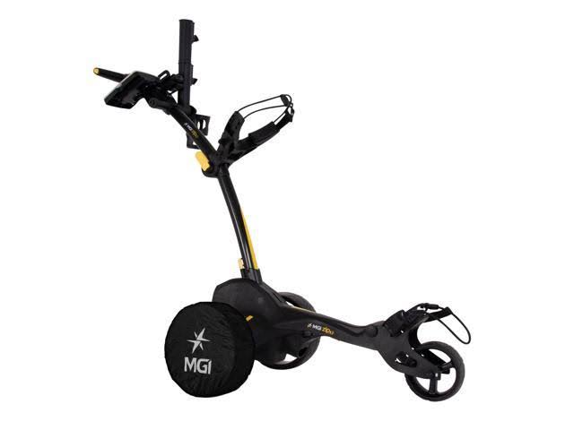 MGI Zip X1 Electric Golf Push Cart Swivel Wheel Caddie with Accessories, Black