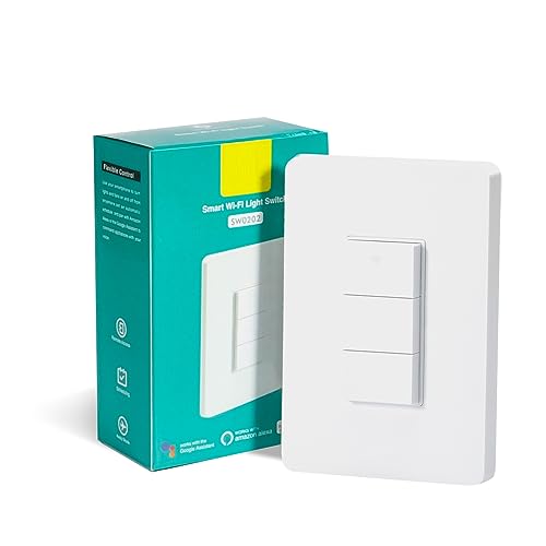 Zigbee Smart Switch No Neutral Required, Compatible with Alexa SmartThings Google Home 2Load White D144