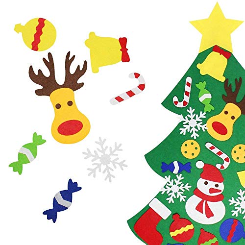 YEAHBEER Felt Christmas Tree for Toddlers with 30 Ornaments J4656