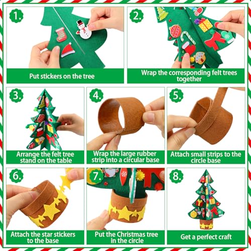 408 Pcs Christmas Tree DIY Felt Craft Kits with Holiday Decorations C837979