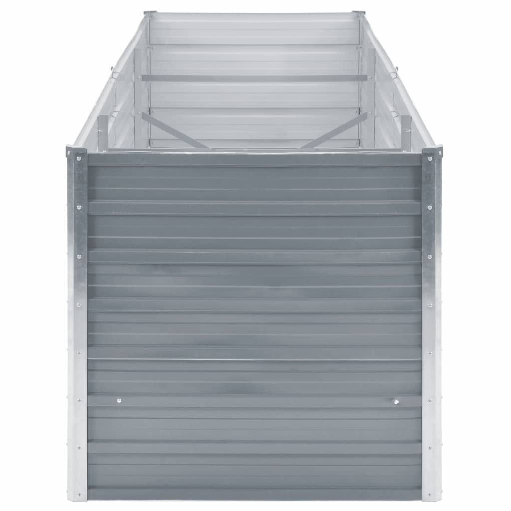 vidaXL Galvanized Steel Raised Garden Bed Gray Q677