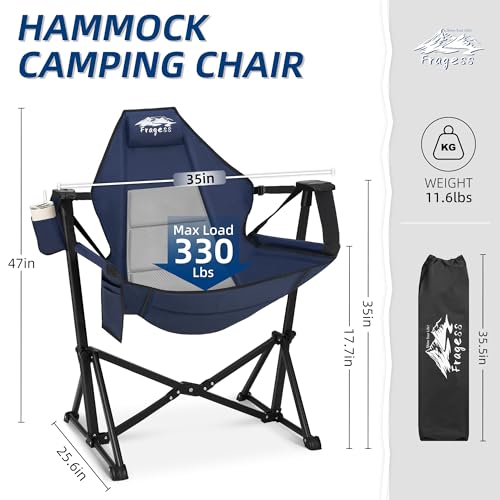 Portable Hammock Camping Chair with Adjustable Back, Supports 330lbs N68621