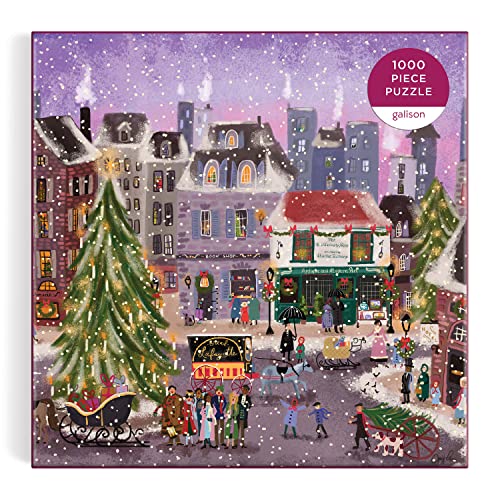 Galison Winter Lights Foil Puzzle, 500 Pieces, 20" x 20" Holiday Jigsaw Puzzle P8985