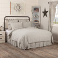 Hatteras Seersucker Blue Ticking Stripe Queen Quilt Coverlet