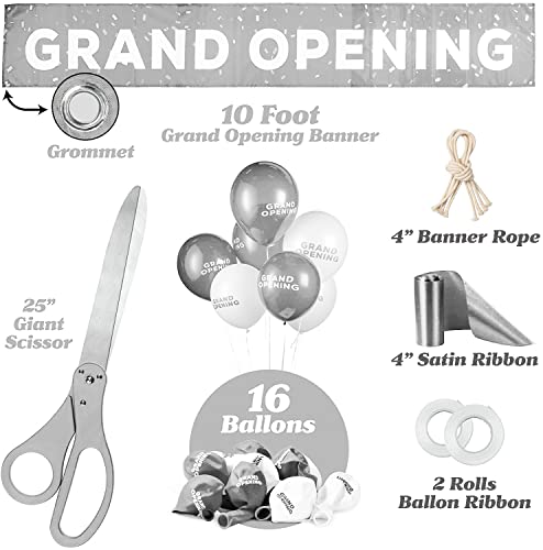Deluxe Grand Opening Ribbon Cutting Kit - 25" Giant Scissors with Gold Satin Ribbon M4491