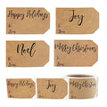 Natural Kraft Charming Christmas Holiday Gift Tag Stickers 2 x 3 Inch 100 Total Labels