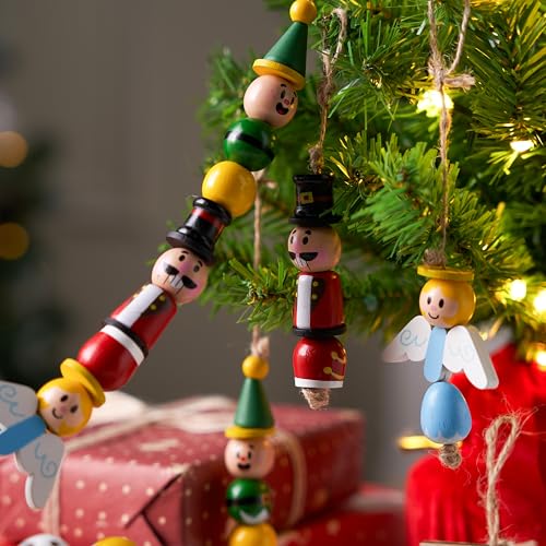 JOYIN 202 Pcs Christmas Wooden Beads Craft Kit, DIY Ornaments for Kids Q47641