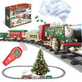 JUQU Christmas Train Set for Kids Ages 3-8 Remote Control Steam Locomotive with Tracks C947409