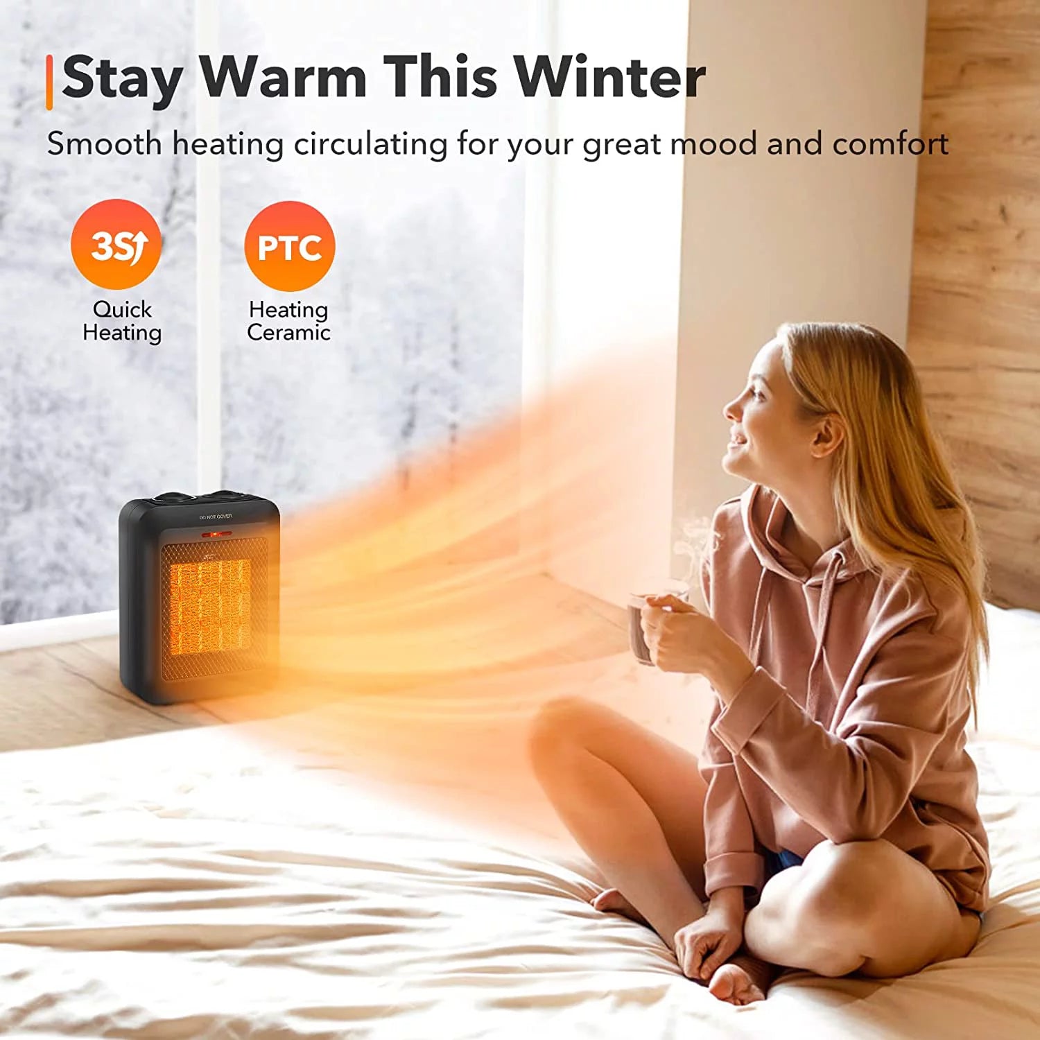 GiveBest Portable Ceramic Space Heater with Overheat Protection, 1500W R3567