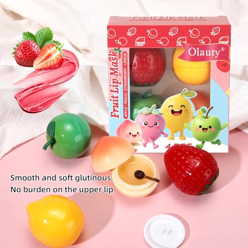 6 PCS Mini Bee Lip Balm Fruit Pot Set for Teens Girls K98258