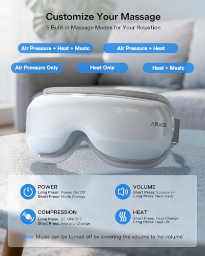 Heated Eye Massager with Bluetooth Music for Migraine Relief G49099