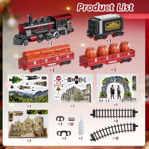 Christmas Train Set with Lights and Sound for Kids Ages 4-8 C174