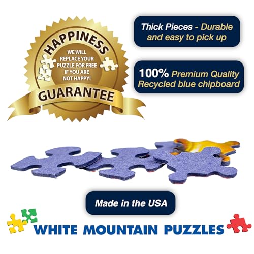White Mountain 1000 Piece Jigsaw Puzzle Winter Christmas Holiday for Adults and Kids U215986