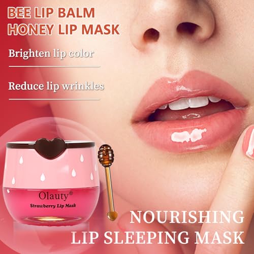 6 PCS Bee Lip Balm Mask Honey Pot, Moisturizing Overnight Lip Care M561365
