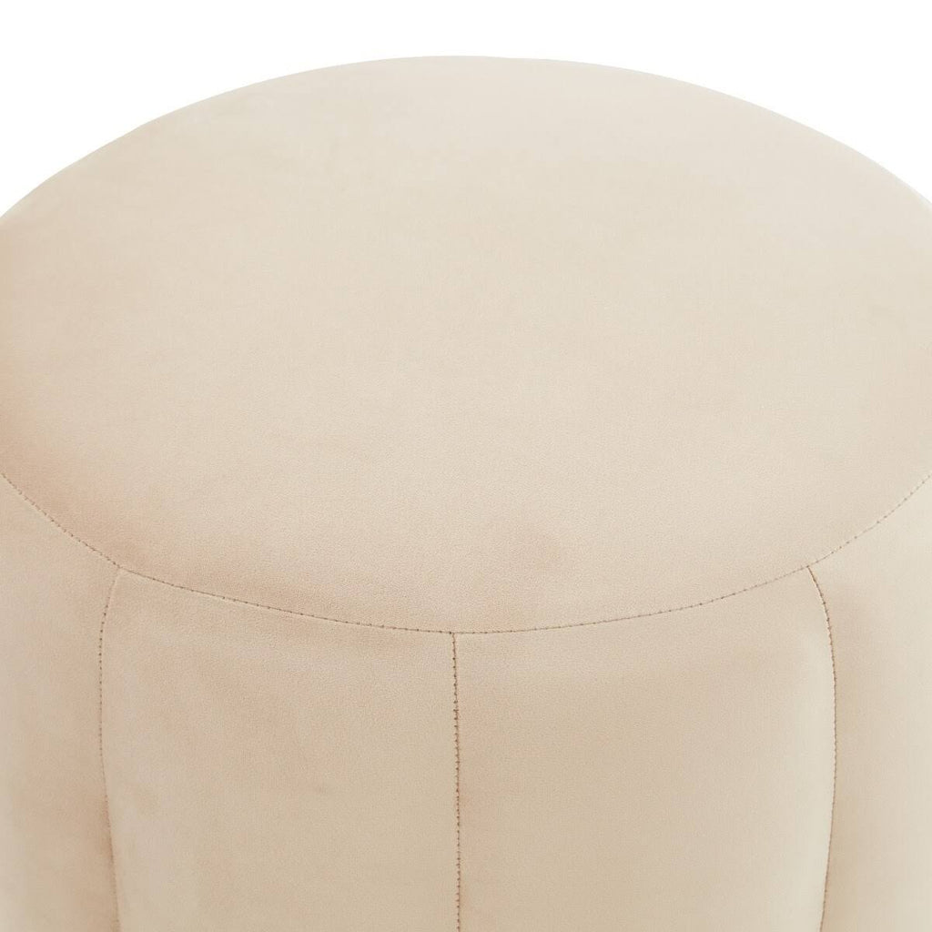 LeisureMod Franklin Round Velvet Ottoman Footrest with Gold Base M946
