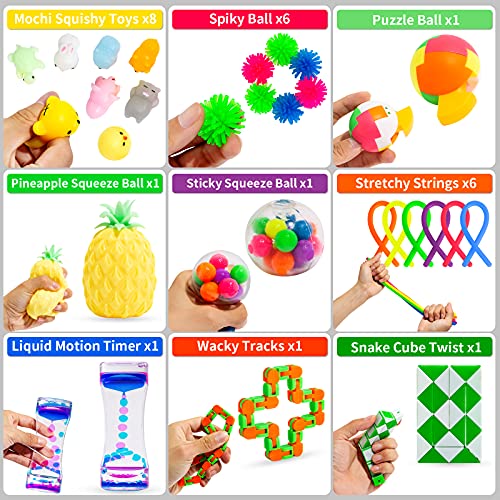 Sensory Fidget Toys Set for Kids Adults, 76 Pack Stress Relief Bundle X44594